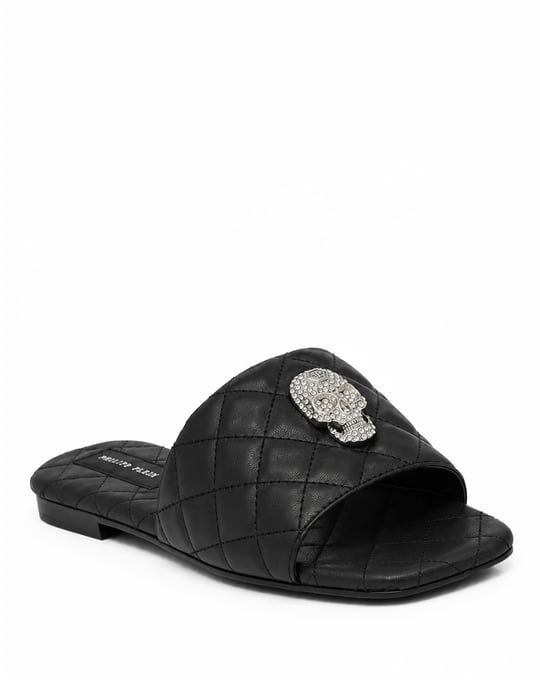 Philipp Plein Flache Sandalen mit Skull-Detail - Schwarz - Image 1