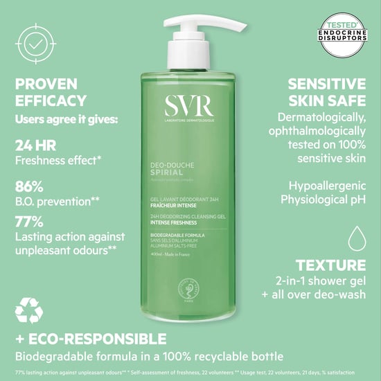 SVR Spirial Intense Frische 400ml Deodorierendes Reinigungs-Gel für Alle Hauttypen - Image 5
