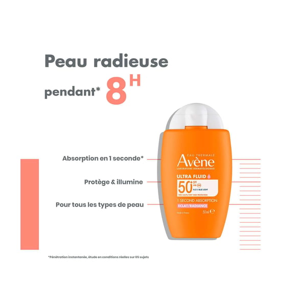 Avène Ultra Fluid Radiance Sonnenschutz SPF50+ 50ml für strahlende Haut - Image 3
