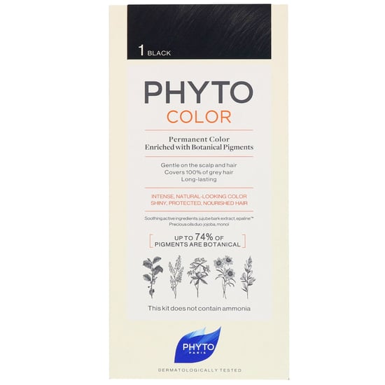 PHYTO PHYTOCOLOR Permanente Haarfarbe — Farbe 1 Schwarz (Botanische Pigmentformel) - Image 3
