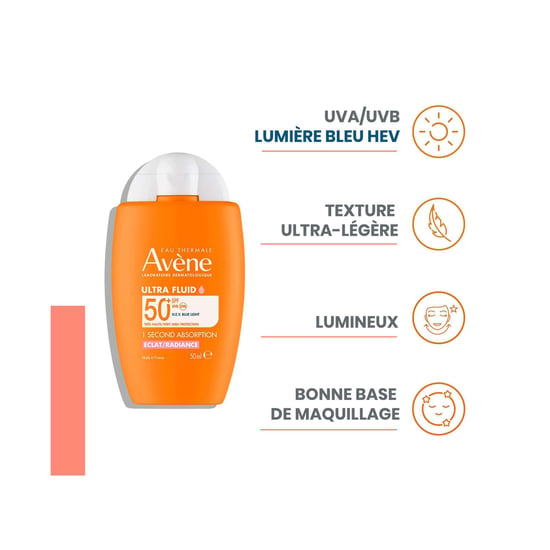 Avène Ultra Fluid Radiance Sonnenschutz SPF50+ 50ml für strahlende Haut - Image 4