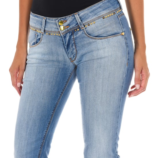 Long jean pants with narrow cut hems 10DB50159 woman
