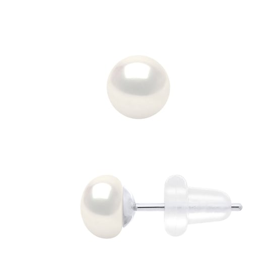 Earrings Real Cultured Freshwater Pearls Button 5-6 mm