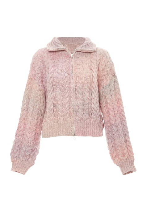 Mymo Strickjacke Damen rosa gelb - Image 1