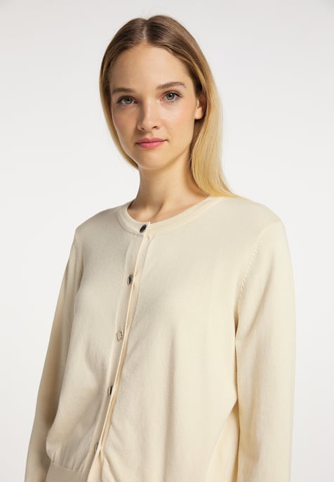 Dreimaster Strickjacke Damen Wollweiß - Image 5