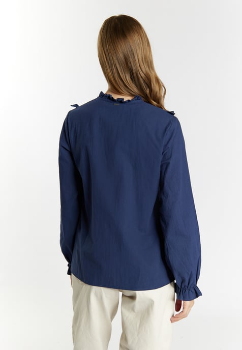 Dreimaster Langarmbluse Damen Marine - Image 4