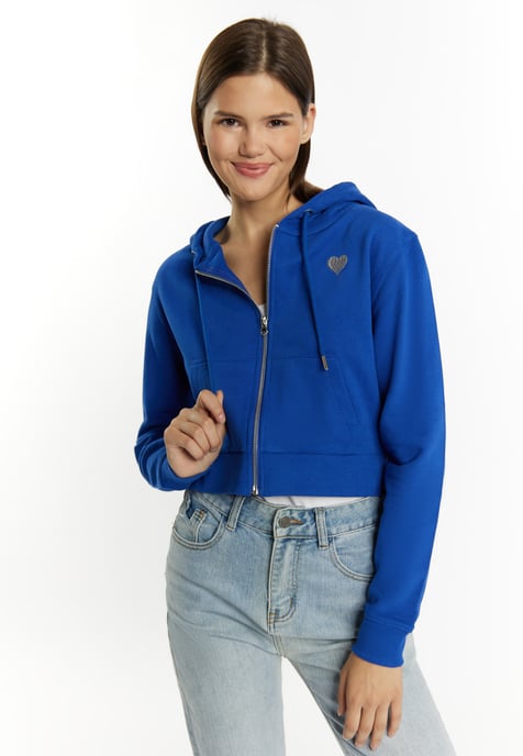 Mymo Kapuzenpullover mit Reißverschluss Damen royalblau - Image 3