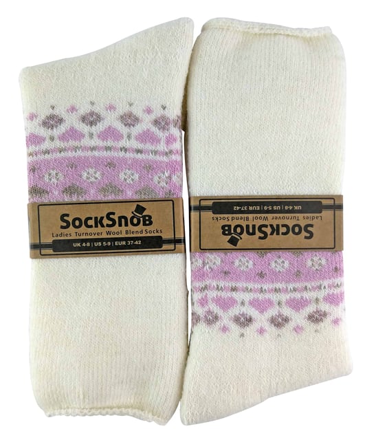 Sock Snob Damen Turn Over Top Warme Thermo-Winter-Nordic-Bettsocken - Image 2