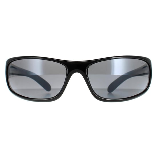 Bolle Wrap Herren Glänzend Schwarz Polarisierte TNS Sonnenbrille - Image 1
