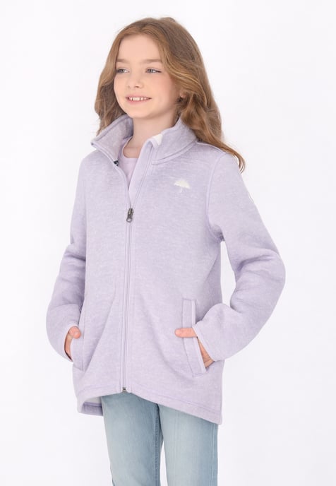 Schmuddelwedda Strickfleecejacke Mädchen Grauviolett Melange - Image 3