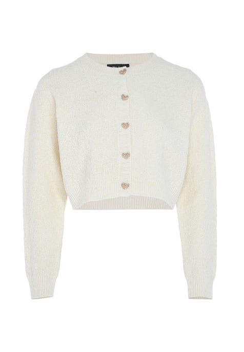 Mymo Cardigan mit Effektgarn Damen Wollweiß - Image 1