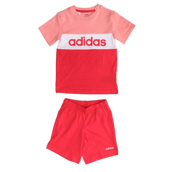 Girl's adidas Baby Colourblock T-Shirt and Shorts Set in Pink white