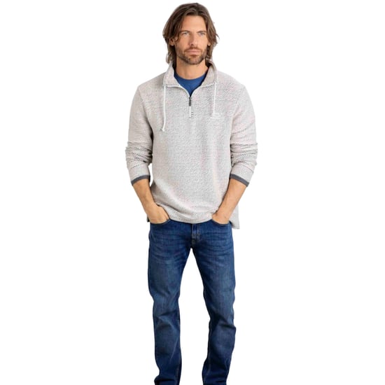 Weird Fish - "Cruiser" Pullover mit kurzem Reißverschluss für Herren (Ecru) - Image 3