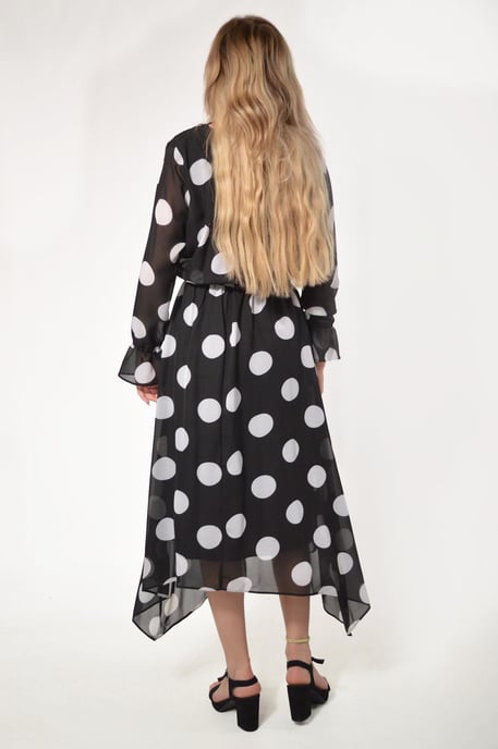 Polka Dot Hanky Hem Dress - Image 3