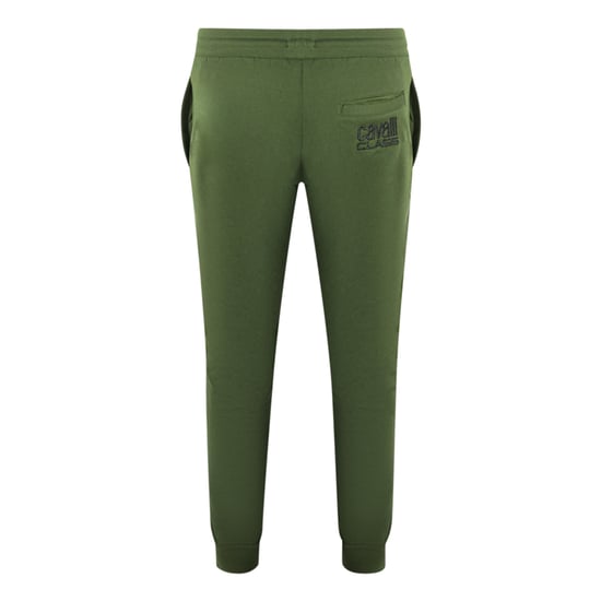 Cavalli Class Print-Logo Olivfarbenen Sweatpants - Image 2