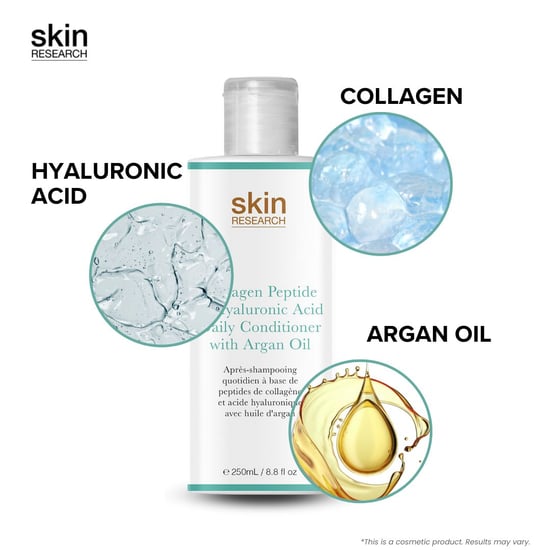 Skin Research Collagen Peptide & Hyaluronic Acid Daily Conditioner with Argan Oil 250ml Twin Value Savings Pack