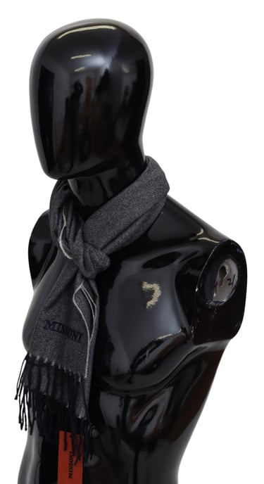 Echarpe unisexe en cachemire gris pour hommes Missoni - Image 2