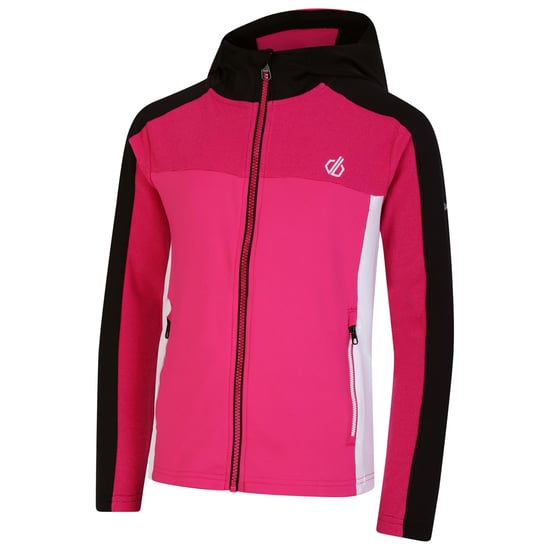 Dare 2B Childrens/Kids Thriving Core Stretch Hooded Midlayer (Pure Pink/Black)