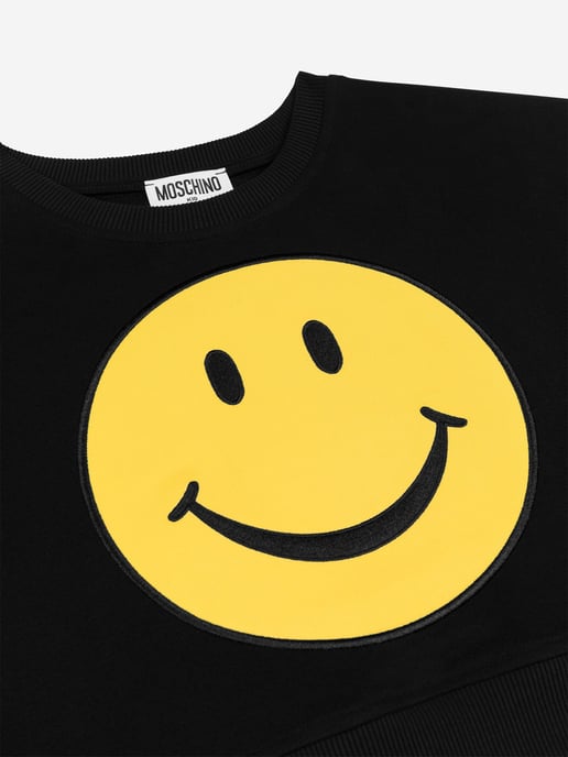 Moschino Kids Smiley Face Sweatshirt in Black