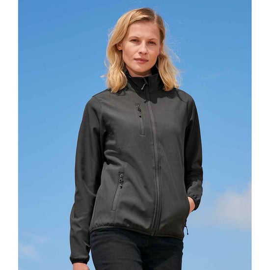 SOLS Womens/Ladies Falcon Softshell Recycled Soft Shell Jacket (Holzkohle) - Image 3