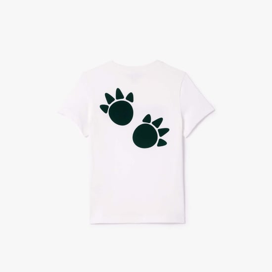 Boy's Lacoste Juniors Crocodile Print Cotton T-Shirt in White - Image 2