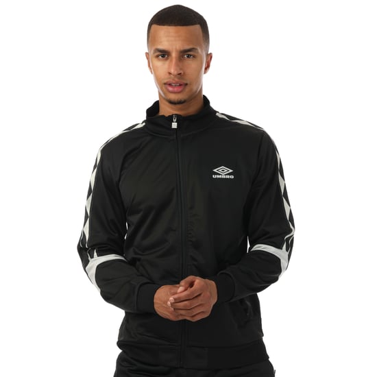 Men's Umbro Diamond Taped Tricot Track Top in Black