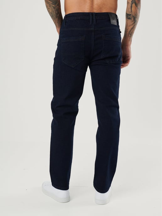 Luke 1977 Men's Freddys Straight Leg Dark Blue Raw Jeans