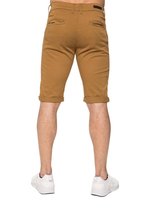 Enzo | Herren Slim Fit Stretch Chino Shorts - Tan - Image 3