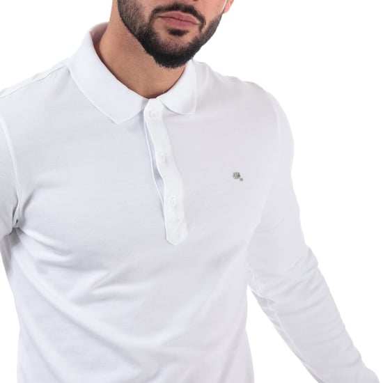 Men's Diesel T-Kalar Long A Rags Polo in White