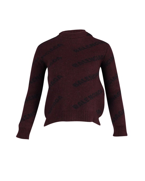 Balenciaga Logo-Pullover in rotem Druck aus Wolle - Image 1