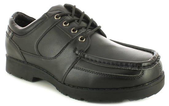 New Mens/Gents Black 4 Eyelet Lace Fastening Moccasin Style Shoes.