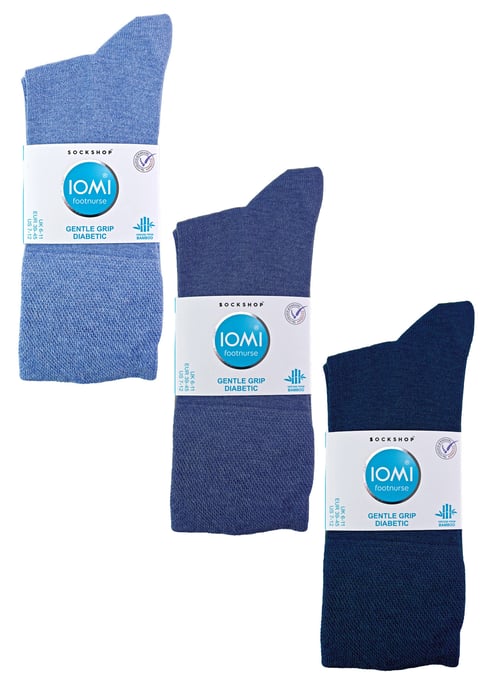 IOMI - 6 Pack Herren Diabetiker Bambus Socken | Extra breite nahtlose lockere nicht elastische Socken - Marineblau - Image 2