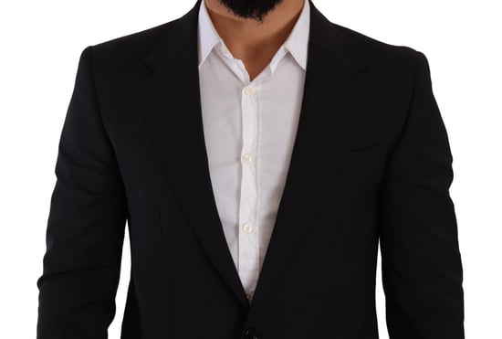 Dolce & Gabbana Herren schwarzes Slim Fit Weste 2-Knopf MARTINI Blazer - Image 3