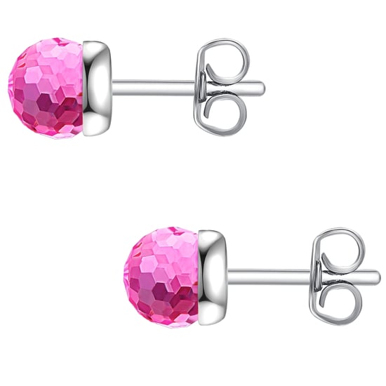 Stud earring sterling silver embellished with swarovski crystals® pink Rafaela Donata - Image 2