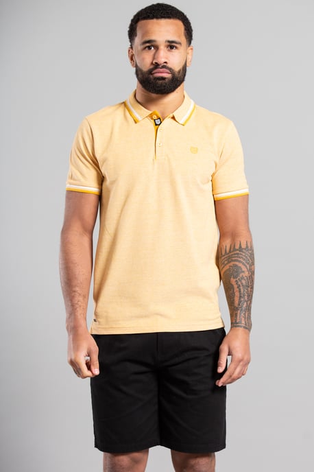 Yellow Short Sleeve Cotton Pique Polo Shirt