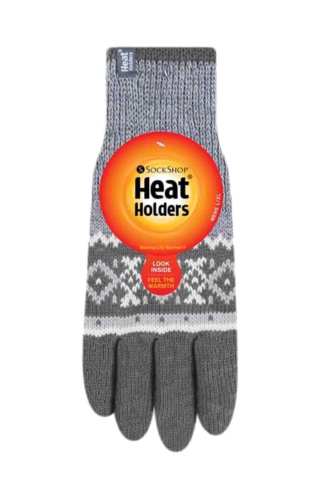 Gestreifte Herren Nordic Fairisle Zig Zag gestrickt Fleece gefüttert warme Handschuhe - Image 2