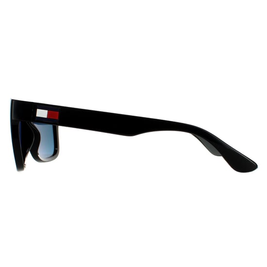 Tommy Hilfiger Rectangle Mens Black Red Mirror Sunglasses