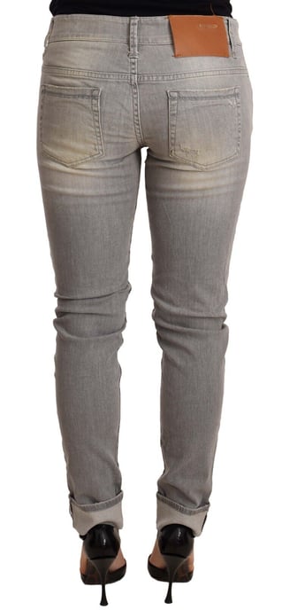 Acht Graue Baumwolle Slim Fit Denim Jeans - Image 3