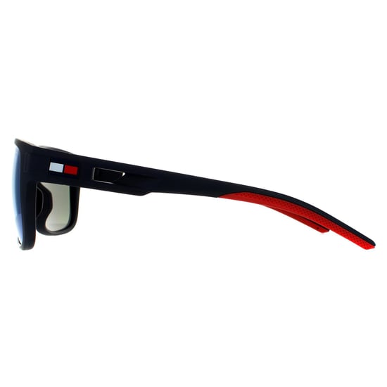 Tommy Hilfiger Wrap Mens Matte Blue Blue Mirror Sonnenbrillen - Image 3