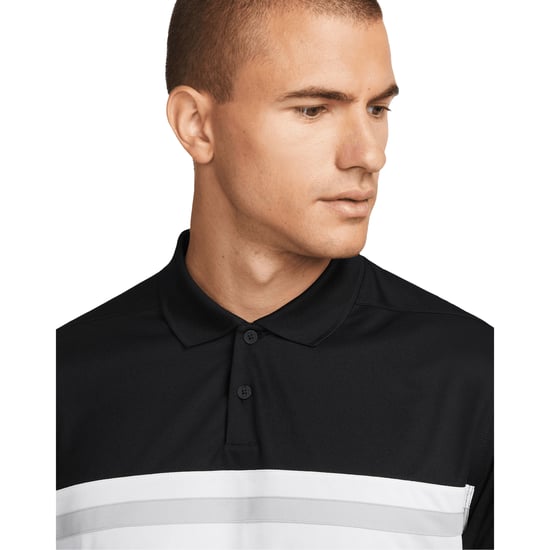 Nike Herren Victory Dri-FIT Poloshirt (Schwarz/Weiß) - Image 4