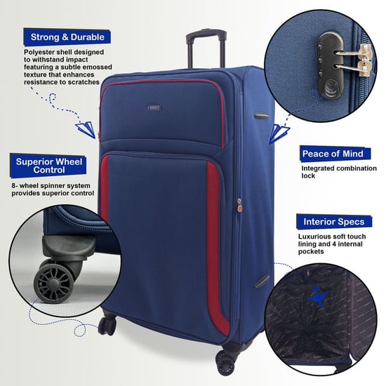 Soft 8 Wheel Luggage Light Travel Suitcases