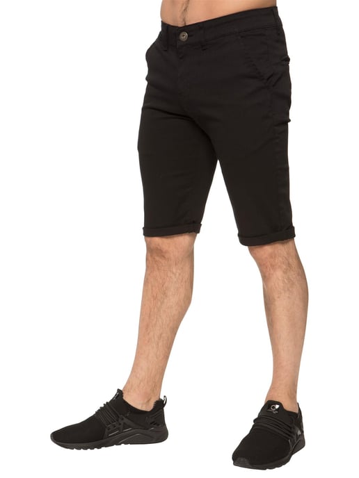 Enzo | Herren Slim Fit Stretch Chino Shorts - Schwarz - Image 2