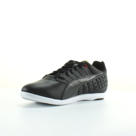Puma Ferrari Pedale 4 Black Leather Mens Lace Up Trainers 305504 02