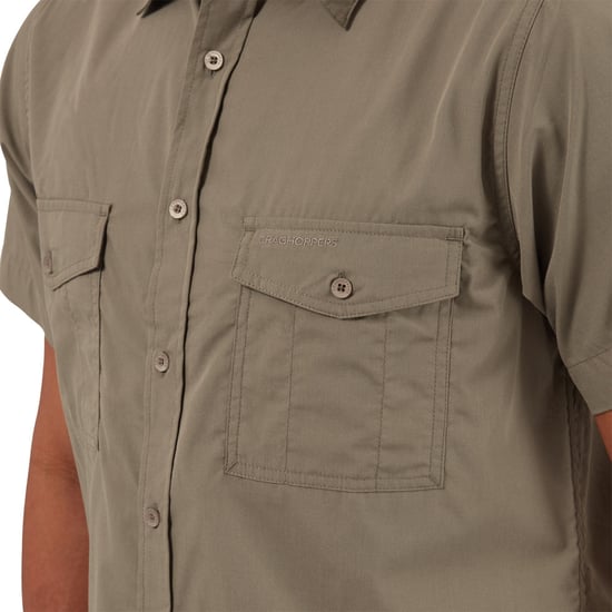 Craghoppers Mens Kiwi Short-Sleeved Shirt (Pebble Grey)