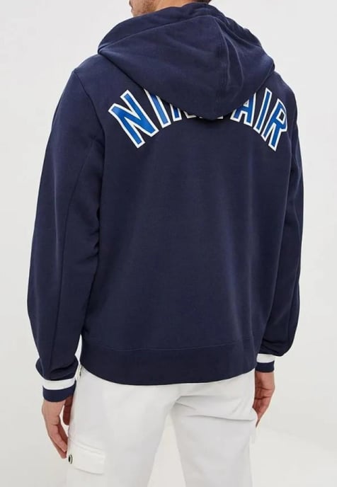Nike Air Herren Zip durch Trainingsanzug Set voll in Marine - Image 3