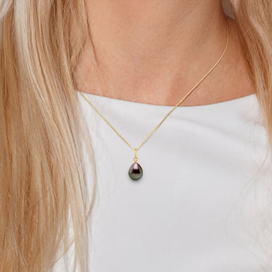 DIADEMA - Pendant - Yellow Gold and Tahitian Pearl