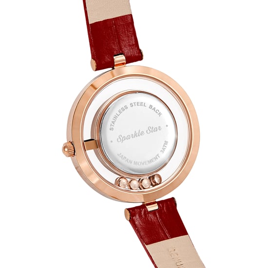 VICTORIA HYDE Montres Femme Petit Cadran Analogique Quartz Montres Femme avec Cristal Clair Montre Or Élégante pour Femme, Cristal Rouge - Image 2
