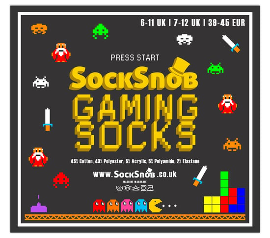 Herren Retro Gaming Funky Neuheit Videospiel Socken 6-11 | 3 Paare - Image 2