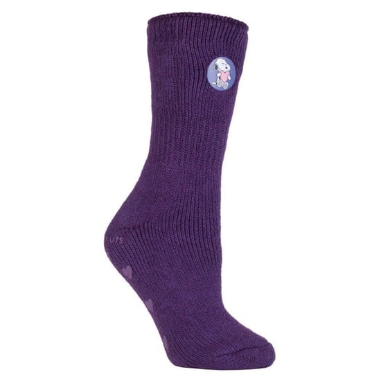 Wärmehalter - Damen dicke, niedliche, weiche, rutschfeste, kuschelige Eeyore Thermal Slipper Socken mit Griffen - Peanuts - Image 1