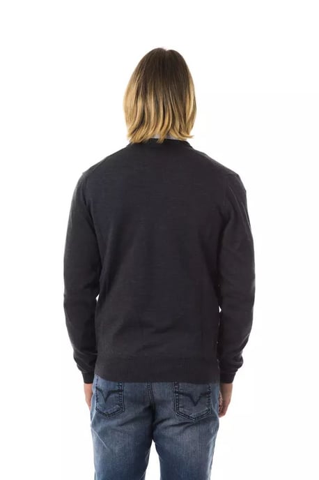 Uominitaliani Herren Grauer Merinowollpullover - Image 3